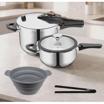 comprar SET DUO OLLA PRESION NOVA CASTEY + PINZA + VAPORERA